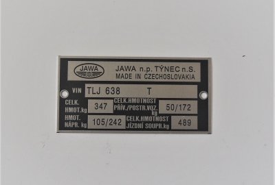 Tabliczka znamionowa, Jawa 638