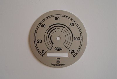 Cyferblat licznika 0-120km/h, Jawa 250 typ 11 Perak