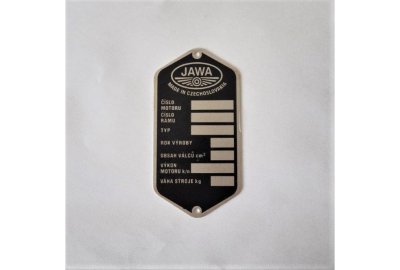 Tabliczka znamionowa główki ramy, Jawa Panelka