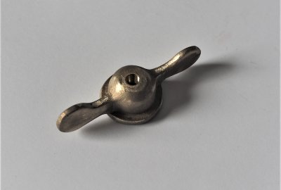 Motylkowa nakrętka przedniego zawieszenia, surowa, mosiądz, Jawa 250 Special, Duplex Block