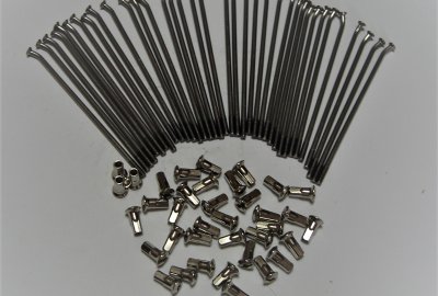 Szprychy i nyple, komplet 36 szt, 16 cali, nierdzewne, Jawa M4x119