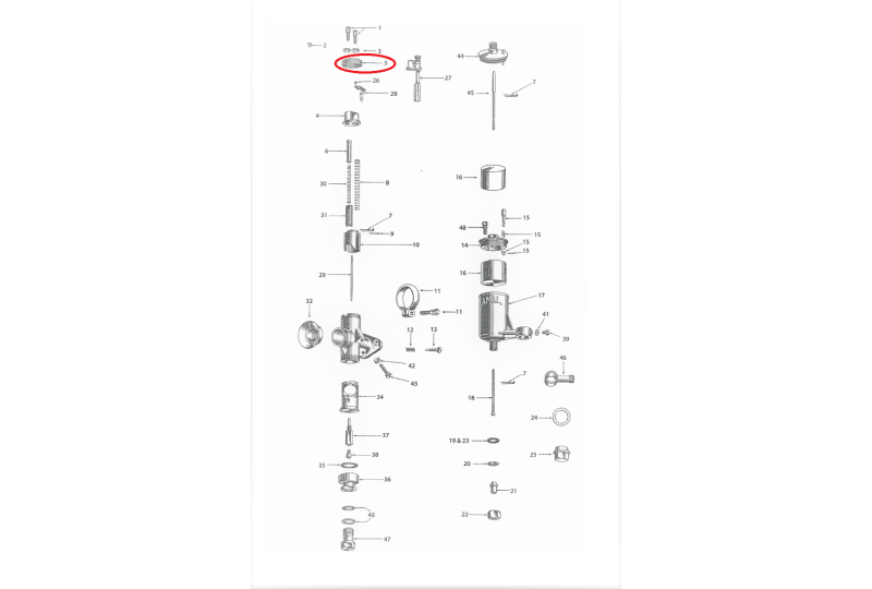 Górna nakrętka gaźnika, aluminium, AMAL 76/276-114R-photo3