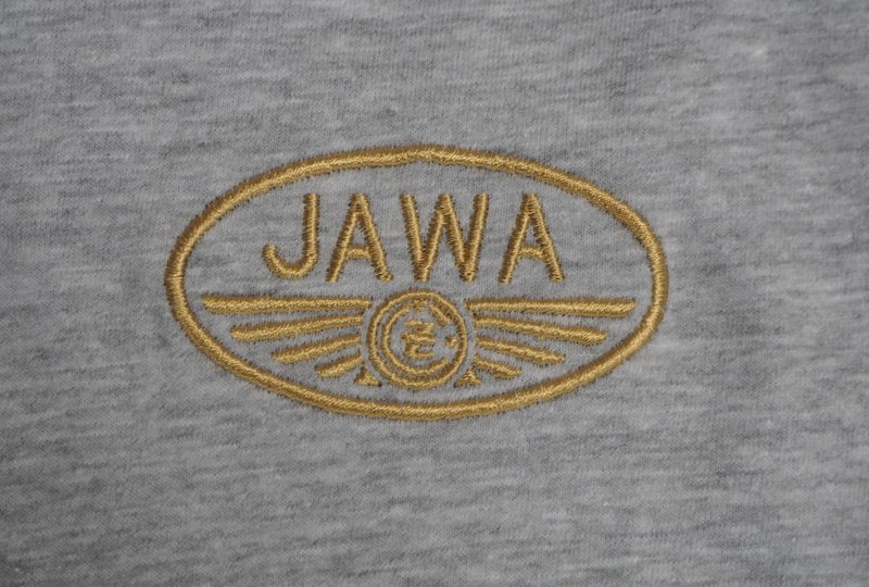 Koszulka bawełniana, szara, logo JAWA-złote, rozmiar L-photo2