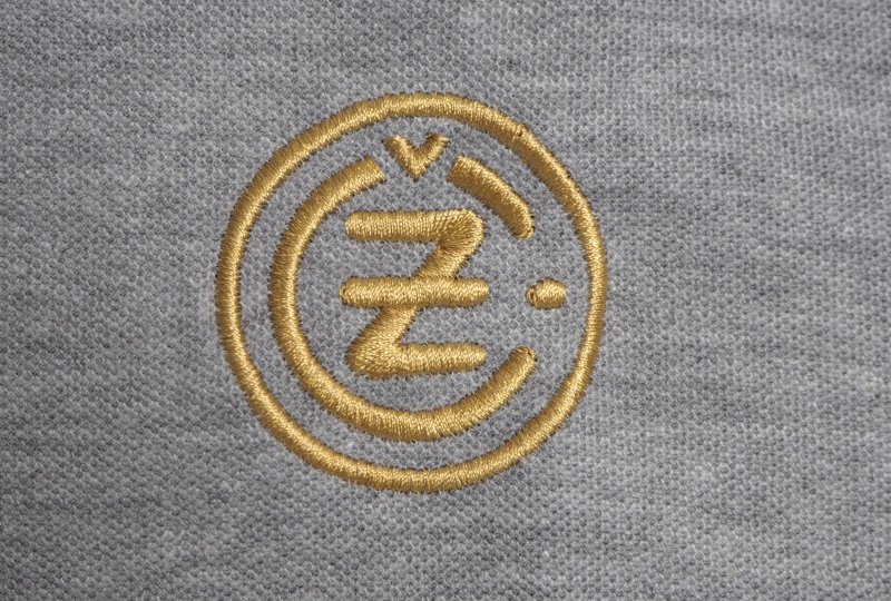 Koszulka bawełniana polo, szara, logo CZ-złote, rozmiar M-photo2