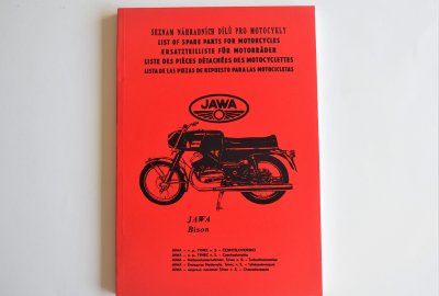 Katalog części zamiennych JAWA BIZON - J.CZESKI, ANGIELSKI, NIEMIECKI, format A5, 170 stron