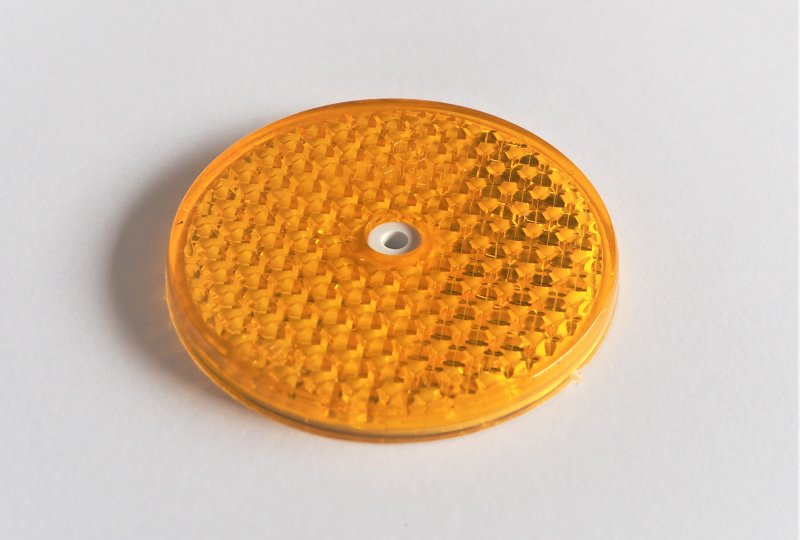 Odblask pomarańczowy na śrubkę 80 mm, plastik, Jawa, CZ-photo2