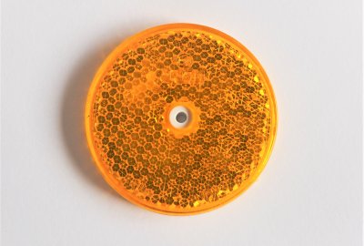 Odblask pomarańczowy na śrubkę 80 mm, plastik, Jawa, CZ