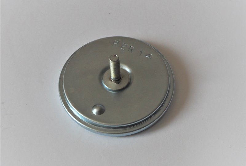 Odblask pomarańczowy, ocynkowana ramka, ze śrubką, 57 mm, plastik, Jawa, CZ-photo4