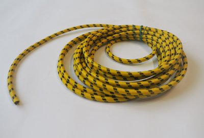 Kabel wysokiego napięcia, żółty z czarnymi prążkami, 1m, Jawa, CZ