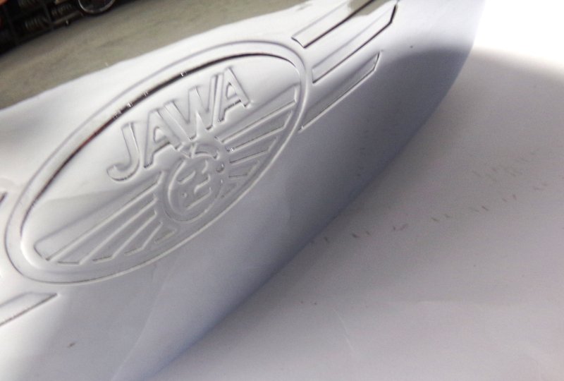 Zbiornik paliwa, Jawa 125, 150, 175 Kyvacka, wersja bez amperomierza, z środkowym przetłoczeniem-photo3