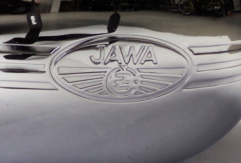 Zbiornik paliwa, Jawa 125, 150, 175 Kyvacka, wersja bez amperomierza, z środkowym przetłoczeniem-photo4