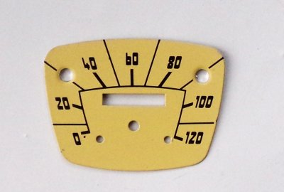 Cyferblat licznika 0-120 km/h, Jawa 90, Mustang I typ