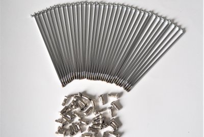 Szprychy i nyple, komplet 36 szt, M3,0-148, chrom, Jawa 555/05/20/21
