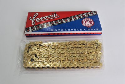 Łańcuch napędu 130 ogniw, złoty, Jawa, CZ