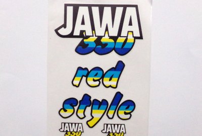 Naklejki Jawa 350 Red Style, niebieskie