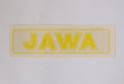 Naklejka JAWA, żółta, 140x35 mm