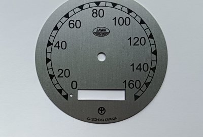 Cyferblat licznika 0-160km/h, Jawa 350 typ 18 Perak 1948--