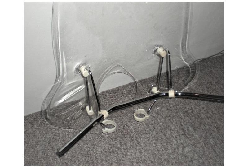 Uchwyt przedniej szyby, nierdzewny, polerowany, Jawa Kyvacka, Panelka-photo3