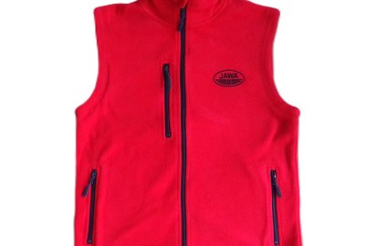 Kamizelka polarowa, czerwona, z logo JAWA, rozmiar XL